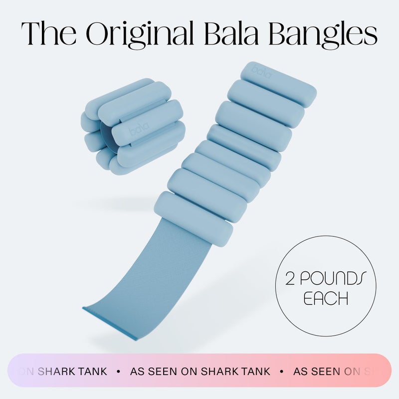 Bala Bangles Wrist & Ankle Weights for Women & Men - 2 lb Adjustable Weighted Bands - Soft Silicone Arm & Leg Weights for Pilates, Yoga, Walking, Barre, Home Workout & Strength Training Exercise - Image 2
