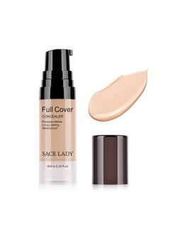 SACE LADY Pro Full Cover Liquid Concealer, Waterproof Smooth Matte Flawless Finish Creamy Concealer Foundation Corrector for Eye Dark Circles Spots Face Concealer Makeup Base, 6ml/0.20Fl Oz  - Image 1