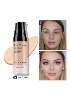 SACE LADY Pro Full Cover Liquid Concealer, Waterproof Smooth Matte Flawless Finish Creamy Concealer Foundation Corrector for Eye Dark Circles Spots Face Concealer Makeup Base, 6ml/0.20Fl Oz  - Image 2