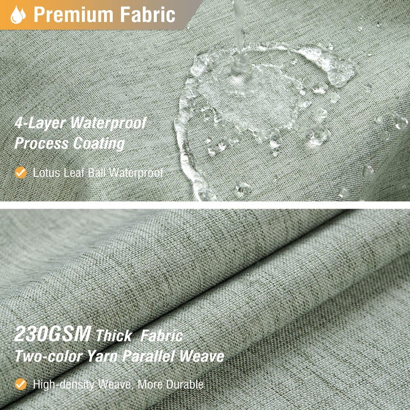 BTTN Fabric Shower Curtain, Linen Textured Heavy Duty Polyester Cloth Shower Curtain Set with Plastic Hooks, Sage Green, 72x96 - Image 2