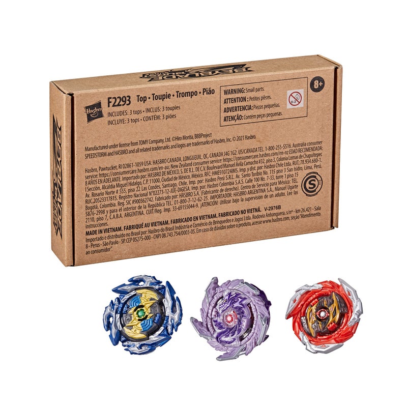 Beyblade Burst Surge Speedstorm Thunder Threat 3-Pack - Kolossal Fafnir F6, Spear Dullahan D6, Brave Roktavor R6 Battling Game Top Toys - Image 3