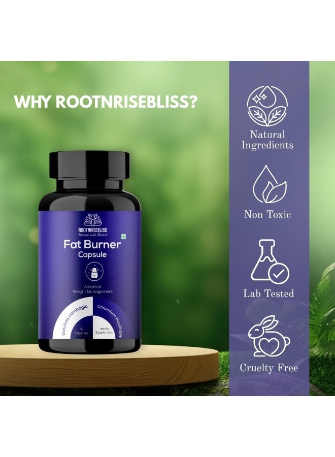 ROOTNRISEBLISS Fat Burner Capsules, Natural Thermogenic Weight Loss Support, Boost Metabolism, Burn Belly Fat, Increase Energy, Improve Fat Metabolism – 60 Weight Management Capsules – Pack of 1 - Image 4