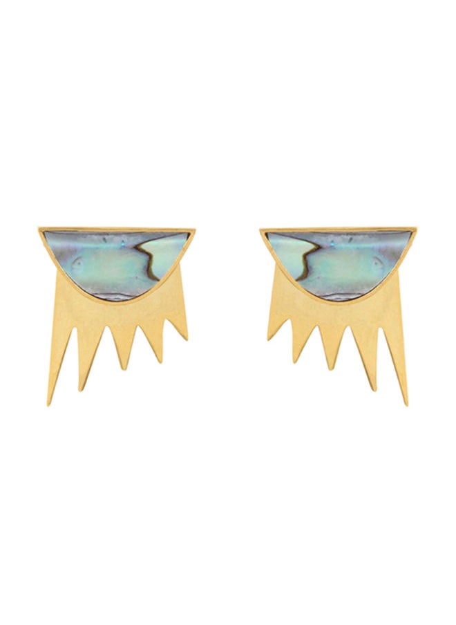 Indira Jewelry - Meriam Gold Earrings Blue - Image 1