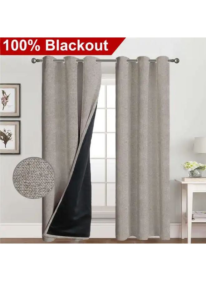 Teal Blackout Thermal Insulated Curtains 52x84 Inch Grommet Top Room Darkening For Bedroom - Image 2