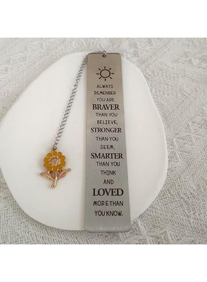 Inspirational Gifts Bookmarks for Girls Women Always Remember You are Braver Bookmark for Coworker Daughter Book Reader Lovers Gifts for Bookworm Encouragement Gift for Niece - Image 2