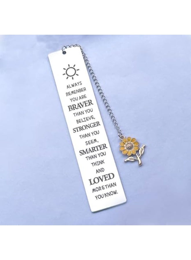 Inspirational Gifts Bookmarks for Girls Women Always Remember You are Braver Bookmark for Coworker Daughter Book Reader Lovers Gifts for Bookworm Encouragement Gift for Niece - Image 3