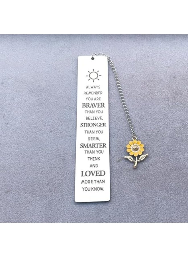 Inspirational Gifts Bookmarks for Girls Women Always Remember You are Braver Bookmark for Coworker Daughter Book Reader Lovers Gifts for Bookworm Encouragement Gift for Niece - Image 4