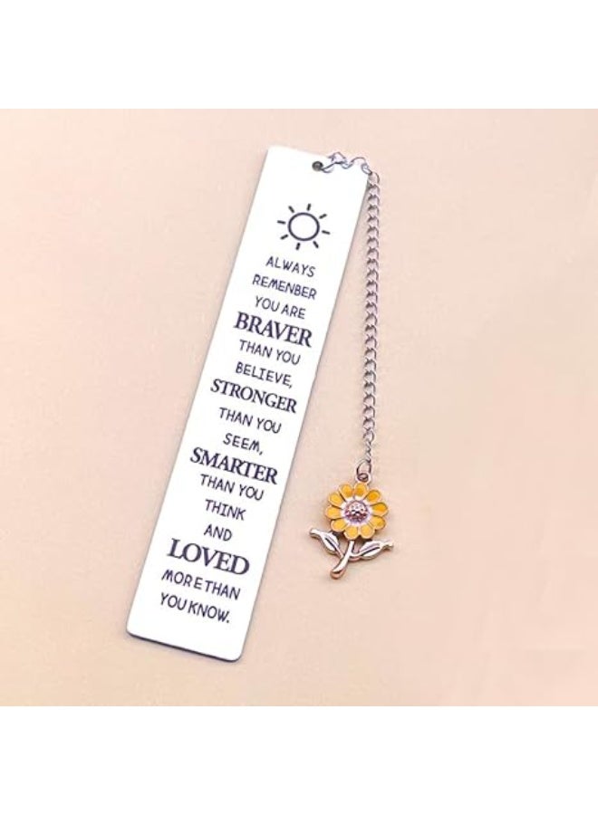 Inspirational Gifts Bookmarks for Girls Women Always Remember You are Braver Bookmark for Coworker Daughter Book Reader Lovers Gifts for Bookworm Encouragement Gift for Niece - Image 5
