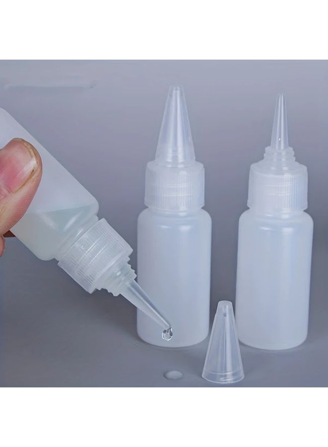 5pcs 1.01oz Semi Transparent Pointed Nose Bottles For Ink Extraction Liquid Dispensing - Image 1