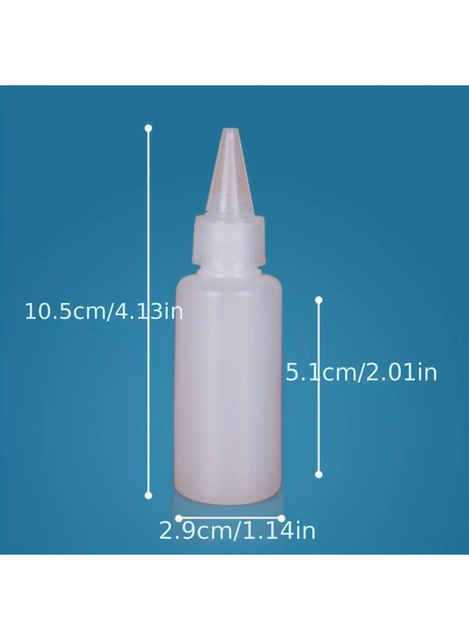 5pcs 1.01oz Semi Transparent Pointed Nose Bottles For Ink Extraction Liquid Dispensing - Image 2