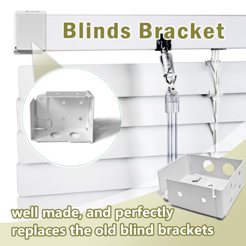 lofrcin 2pcs Mini Blind Brackets, Metal Window Blind Brackets, White Window Blinds Headrail Holder Bracket for Low Profile Blinds - Image 5