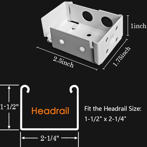 lofrcin 2pcs Mini Blind Brackets, Metal Window Blind Brackets, White Window Blinds Headrail Holder Bracket for Low Profile Blinds - Image 4