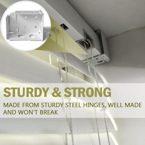 lofrcin 2pcs Mini Blind Brackets, Metal Window Blind Brackets, White Window Blinds Headrail Holder Bracket for Low Profile Blinds - Image 3