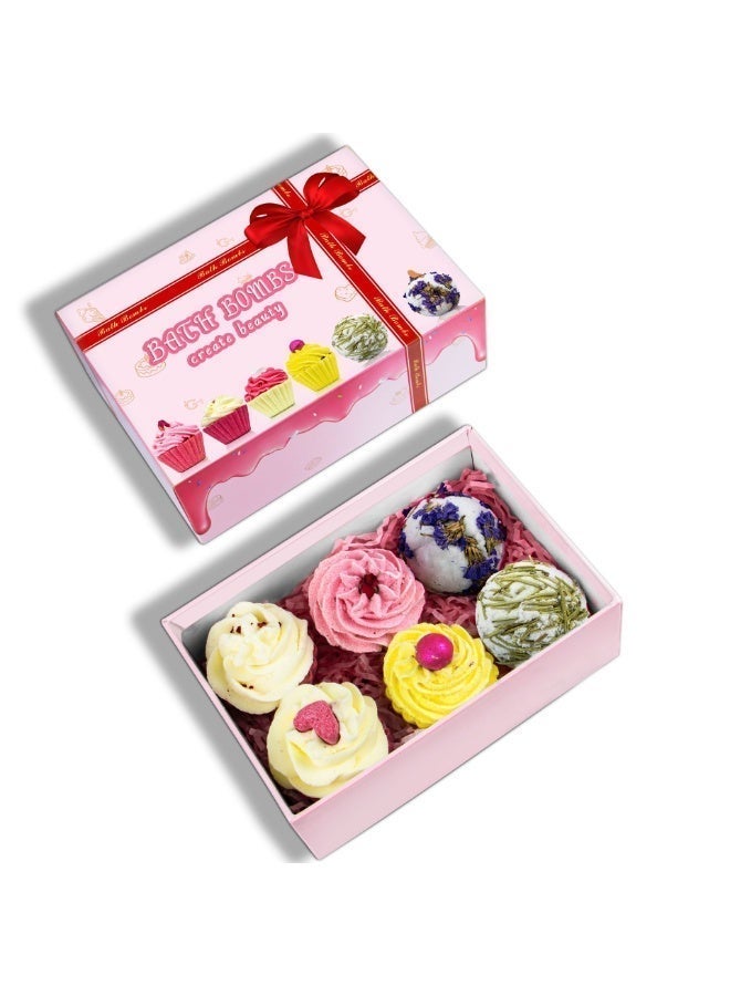 AceLuste 6-Piece Bath Bombs Gift Set, Organic & Natural Essential Handmade Exploding Bath Salt Balls, with Shea Butter and Glycerin, Natural and Mild Bath Balls for Body Relaxing and Moisturize Dry Skin, Gift for Mom Girlfriend Friends, Mother's Day Gift, Birthday, Valentine's Day, Wedding, Anniversary Gift - Image 2