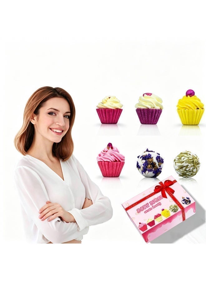 AceLuste 6-Piece Bath Bombs Gift Set, Organic & Natural Essential Handmade Exploding Bath Salt Balls, with Shea Butter and Glycerin, Natural and Mild Bath Balls for Body Relaxing and Moisturize Dry Skin, Gift for Mom Girlfriend Friends, Mother's Day Gift, Birthday, Valentine's Day, Wedding, Anniversary Gift - Image 3