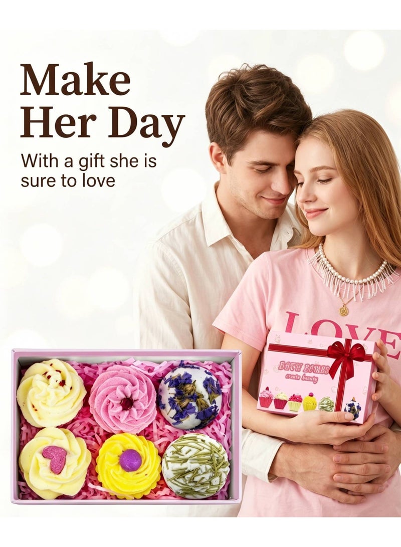 AceLuste 6-Piece Bath Bombs Gift Set, Organic & Natural Essential Handmade Exploding Bath Salt Balls, with Shea Butter and Glycerin, Natural and Mild Bath Balls for Body Relaxing and Moisturize Dry Skin, Gift for Mom Girlfriend Friends, Mother's Day Gift, Birthday, Valentine's Day, Wedding, Anniversary Gift - Image 5
