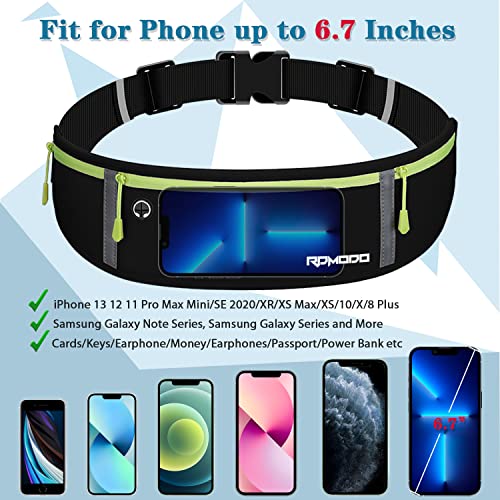 RDMODO Fanny Packs for Women Men, Running Belt Waist Bag, Waterproof Running Phone Holder Slim Plus Size Adjustable Money Belt Running Pouch for iPhone 16 15 14 13 12 Pro Max Xr SE Samsung Galaxy Note - Image 4