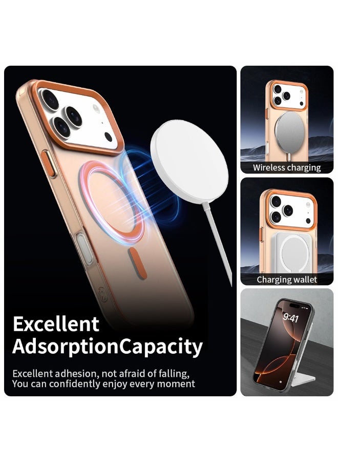 ACLIX Magsafe Luxury Matte Case for iPhone 17 Pro, Slim Magnetic Shockproof Cover, (Orange) - Image 3