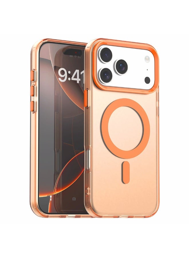 ACLIX Magsafe Luxury Matte Case for iPhone 17 Pro, Slim Magnetic Shockproof Cover, (Orange) - Image 1