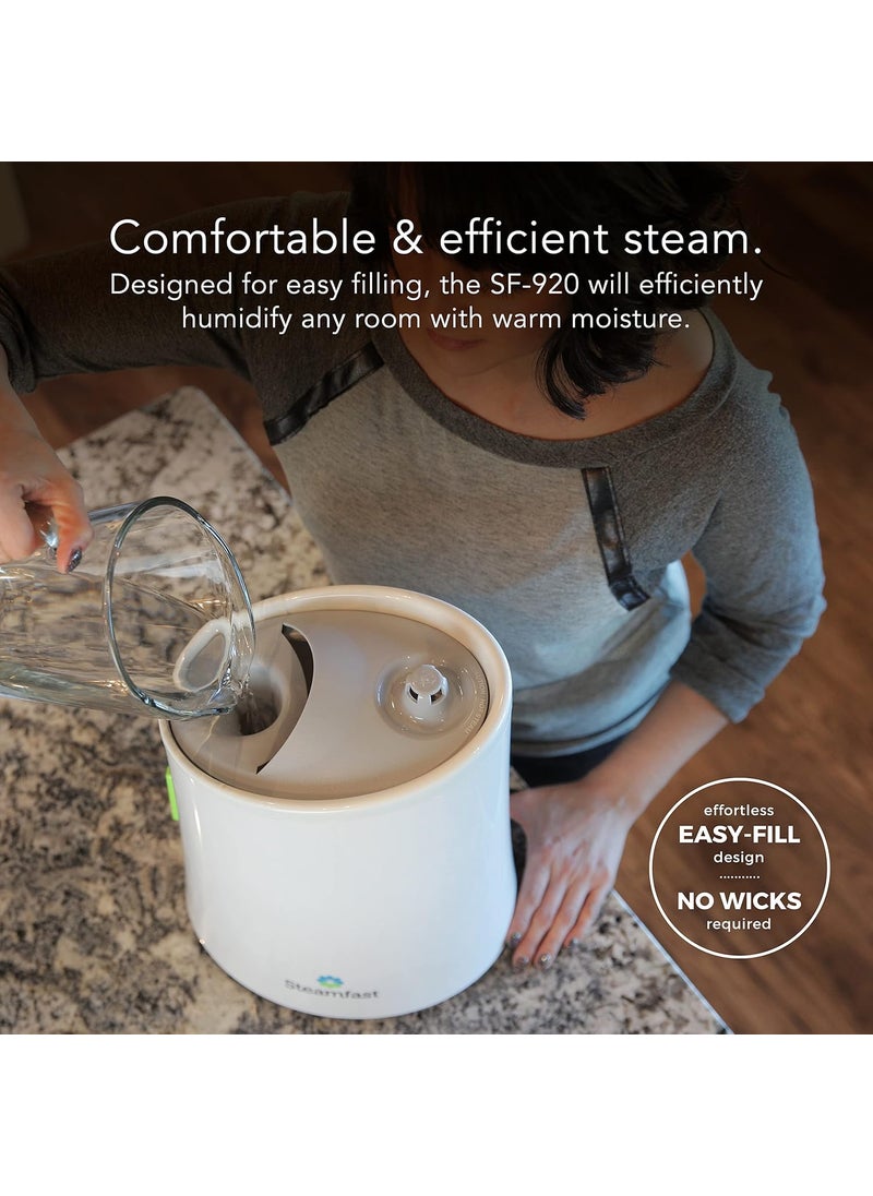 Steamfast Steamfast SF920 Warm Mist Humidifier and Steam Vaporizer with Auto ShutOff FilterFree Design Aromatherapy Essential Oil Ready 1 Gallon CapacityWhite  - Image 5
