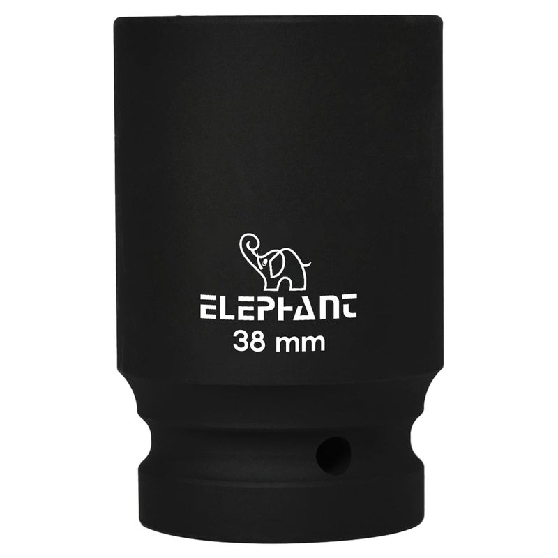 Elephant مفتاح صدمة معدني 1" مربع 6 نقاط قياسي بحجم 38 مم، طول 90 مم - Image 1