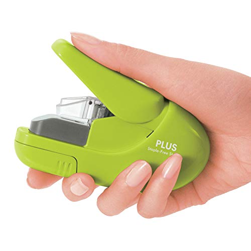 Plus Paper Clinch Compact Staple-Free Stapler, Heavy Duty, Green - Image 4