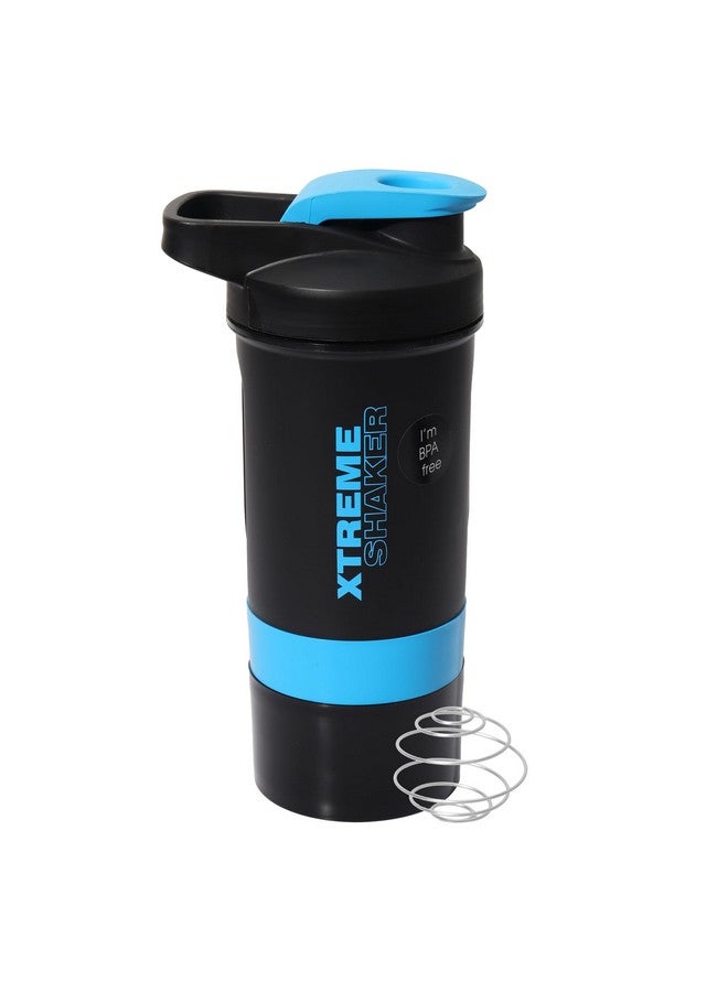 JAYPEE PLUS جايبي بلس إكستريم شاكر - زجاجة شاكر للجيم لخلط البروتين، زجاجات شاكر للبروتين، شاكر ما قبل التمرين، شاكر BCAA، زجاجة شاكر للبروتين للرجال والنساء خالية من BPA سعة 700 مل باللون الأسود والأزرق - Image 1