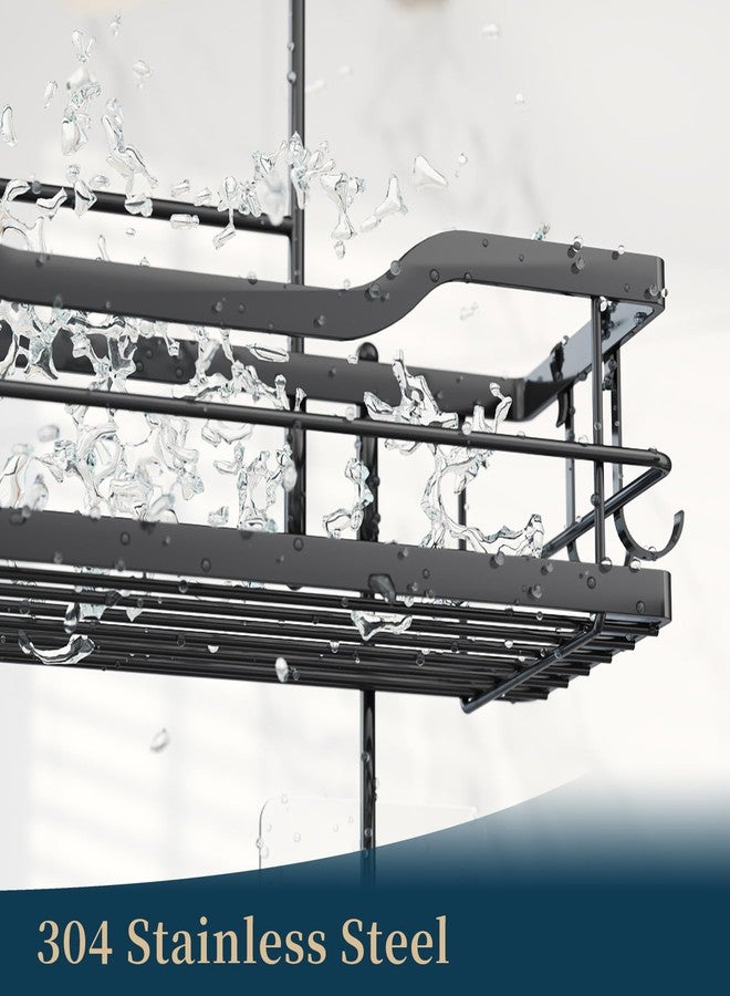 Consumest Over The Door Shower Caddy - 3 Tier Shower Shelves Hanging with Soap Holders, Large Capacity Shower Organizer with 6 Hooks, Bathroom Rack and Storage, Black - Image 2