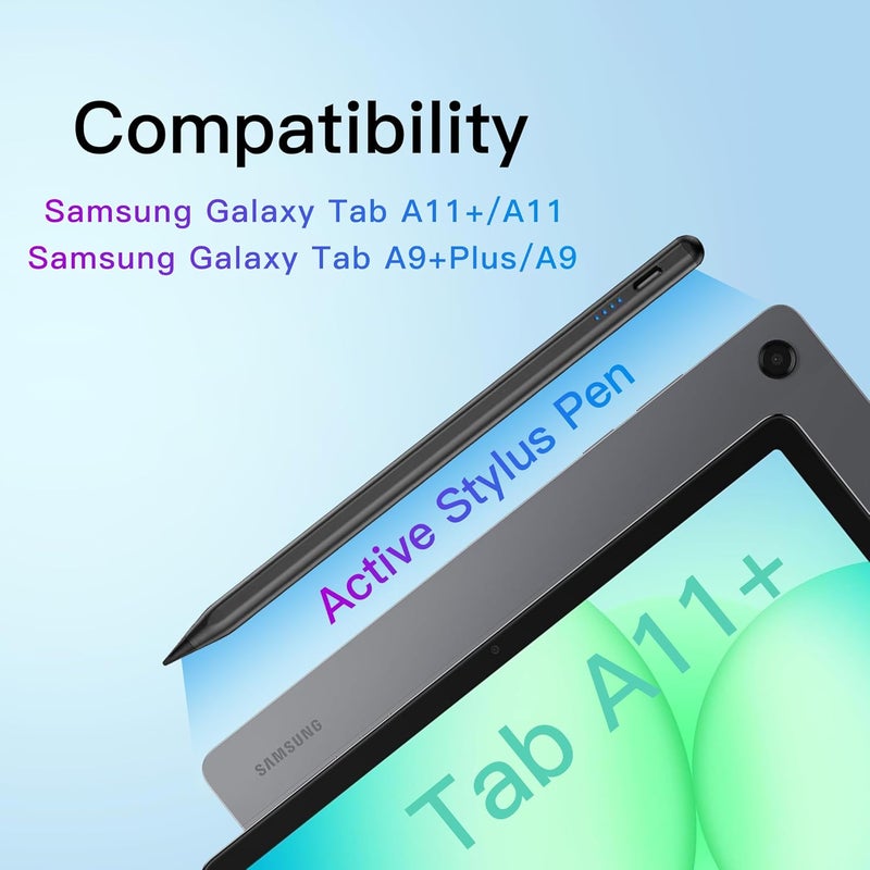 thexxa قلم Tab A11+ ستايلس لجهاز Samsung Galaxy Tab A11/A9/A9+Plus اللوحي بنظام أندرويد، شحن سريع، قلم S دقيق للمس الشاشات (أسود1) - Image 2