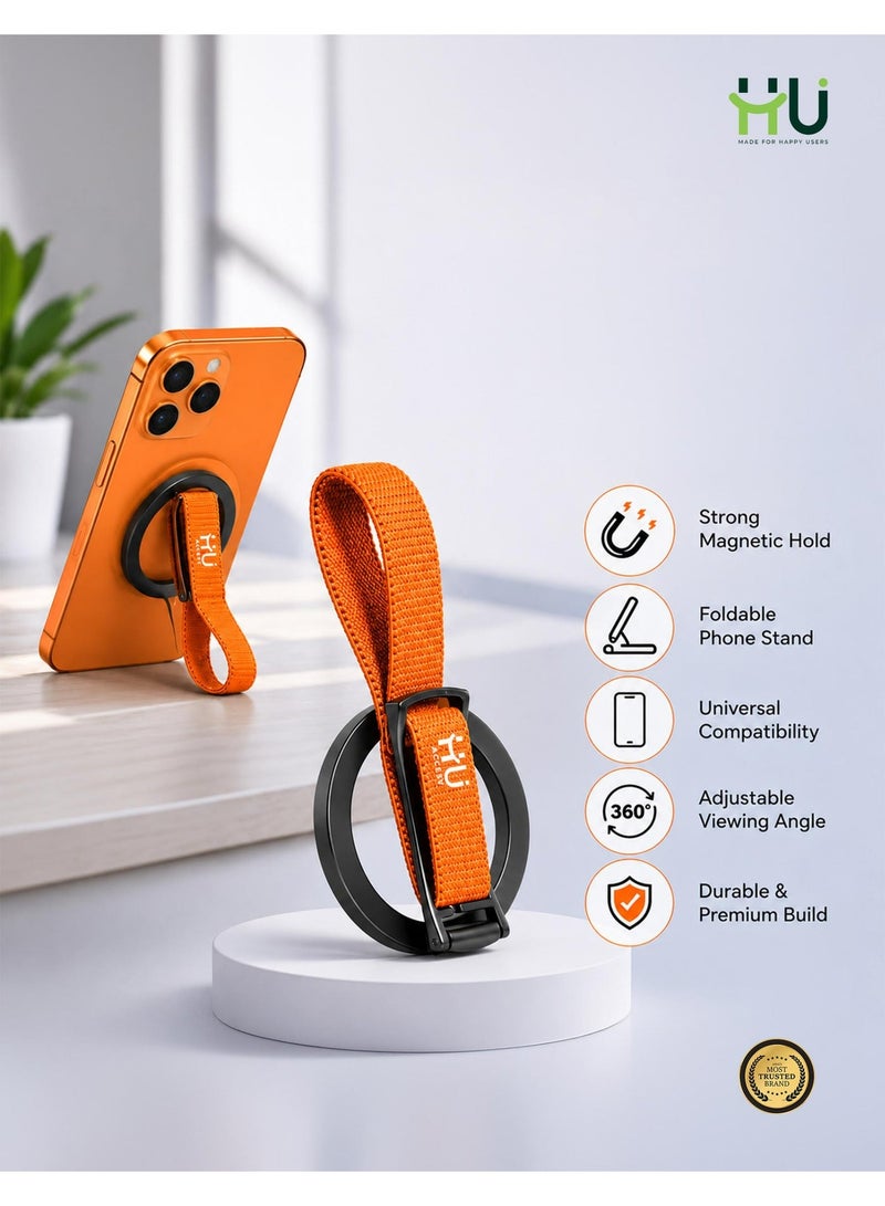 H U Foldable Universal Magnetic Phone Holder - Super Strong Magnet, 360° Adjustable Mobile Stand for Desk, Car & Office - Image 3