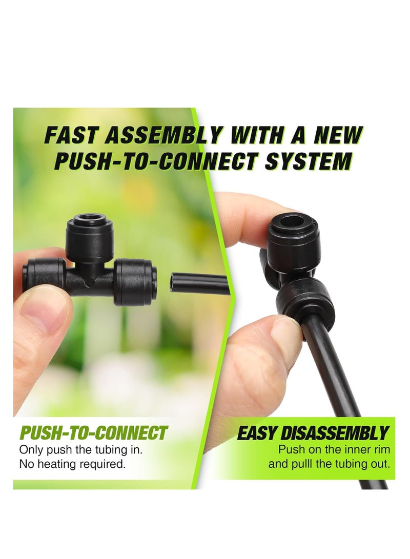 general 1/4 Inch Push-to-Connect Tee Connectors, 24 Pack Drip Irrigation Fittings for Drip Irrigation System, Durable & Easy to Install for Lawn, Raised Bed Gardens, Greenhouse - Image 3