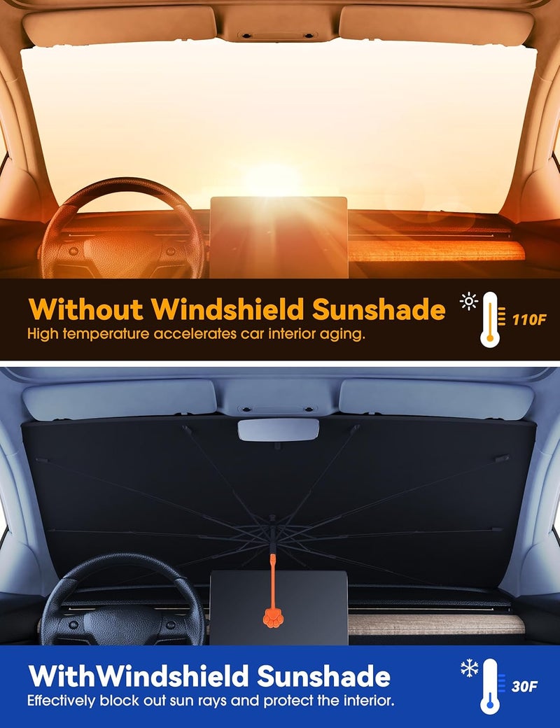 helloleiboo 2025 Upgrade Car Windshield Sun Shade Umbrella - Image 2