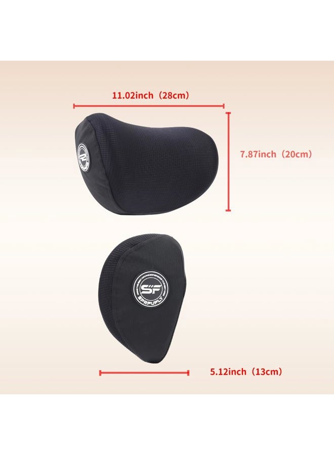 SPRFUFLY 2 Pack Car Pillow, Soft Car Headrest Pillow, 100% Memory Foam Car Neck Pillow for Driving - Universal Fit Travel Car Rest Pillow for Pain Relief While Driving(Comes with 2 Eye Masks) - Image 2