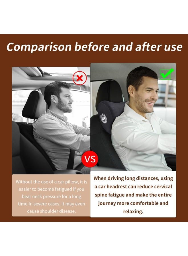 SPRFUFLY 2 Pack Car Pillow, Soft Car Headrest Pillow, 100% Memory Foam Car Neck Pillow for Driving - Universal Fit Travel Car Rest Pillow for Pain Relief While Driving(Comes with 2 Eye Masks) - Image 5