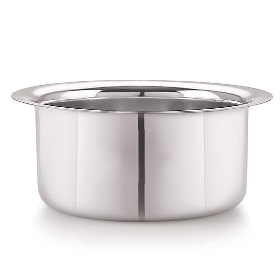 Shopsidex Tope Stainless Steel 10 22G Flat Bottom Tope Silver patila Boiling Milk Coffee Maker Induction and Gas Compatible 3 Litter - Image 1