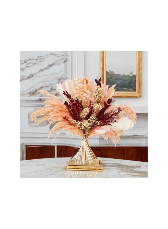 The Bros Pampas Grass Bouquet, Dried Pink Flowers, Boho Decor, Pink Pampas Grass for Bathroom, Home, Bedroom, Office, and Party Centerpieces - Image 3