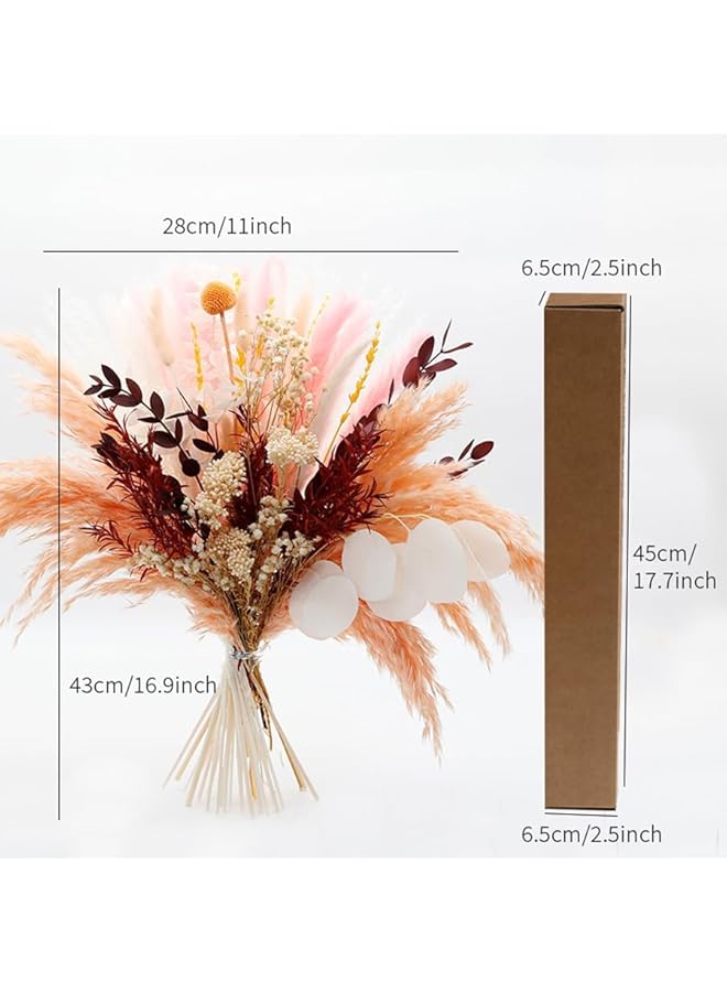 The Bros Pampas Grass Bouquet, Dried Pink Flowers, Boho Decor, Pink Pampas Grass for Bathroom, Home, Bedroom, Office, and Party Centerpieces - Image 4