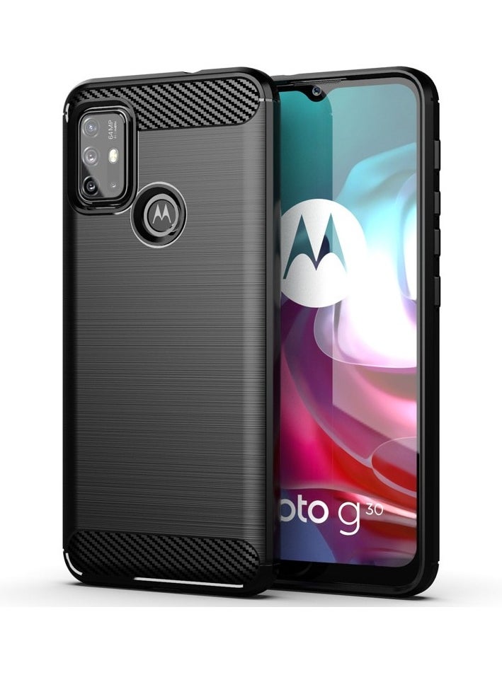 Generic - Brushed Carbon Fiber Shockproof Back Cover For Lenovo K13 Note - Black - Image 1
