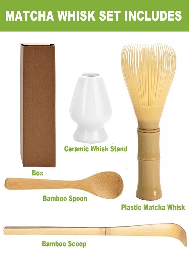 Alotm Matcha Whisk Set, Japanese Tea Set (4pcs) includes PP Resin Matcha Whisk, Bamboo Spoon, Scoop and Ceramic Matcha Whisk Holder, Tea Making Tools, Matcha Kit, Ceremony Gift (Blue) - Image 2