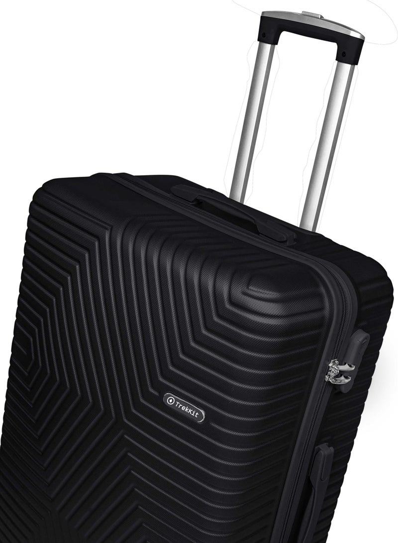 TrekKit Lightweight Carry On Luggage Travel Trolley - Hardshell Hand Carry Spinner Luggage for Travel | ABS Luggage with 4 Spinner Wheels (Shine Black, 20 Inches (51 cm)) - Image 4