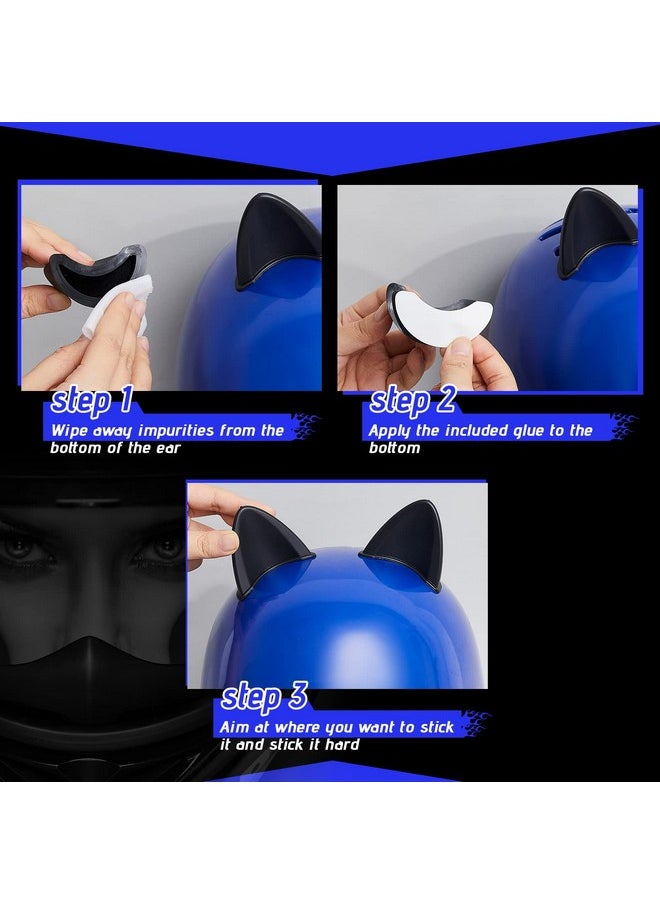 Chunyin - 6 Pcs Helmet Cat Ears Large Plastic Devil Horns Ski Helmet Ears Small Stick On Devil Horns With Viscose Suction Cup For Women Men Bike Ski Motorcycle Snowboard Helmet (Black) - Image 1