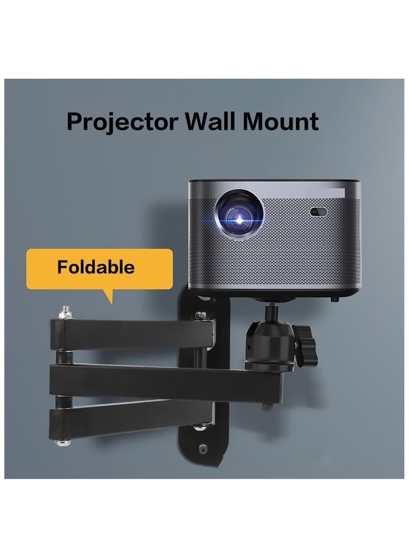Anmi Foldable Projector Wall Mount, Universal Adjustable Projector Mount, 360° Rotatable, Ceiling Wall Projector Mount, Metal Projector Stand with 1/4 Thread for Home - Image 3