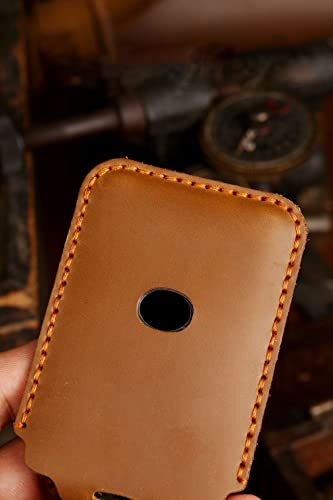 ontto Fit for Lexus Card Shape Key Fob Case Leather Key Cover Car Key Shell for LX570 LS460 LX600 2016-2022 Smart Remote Brown - Image 4