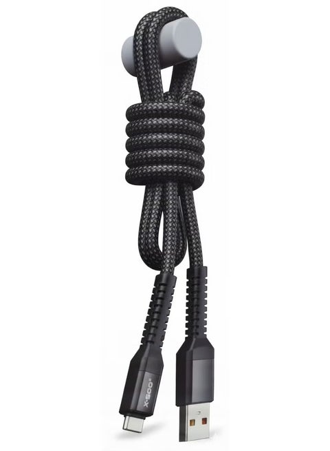 كابل شحن ونقل بيانات فائق السرعة USB إلى Type-C بقوة 60 واط - للهواتف الذكية والأجهزة اللوحية وبنوك الطاقة، نقل عالي السرعة، مضفر متين، سميك ومرن، مقاوم للتشابك، أسود