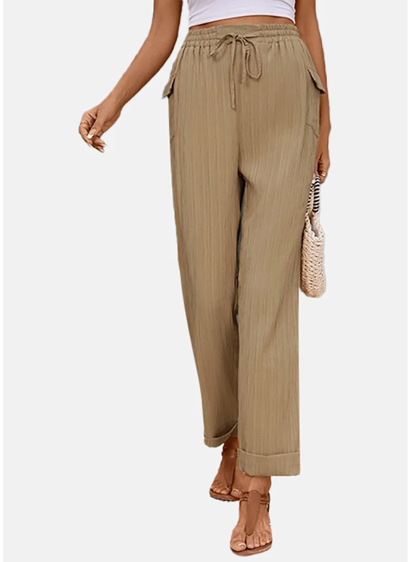 YUNIQEE Women Khaki Mid-Rise Peg Trousers