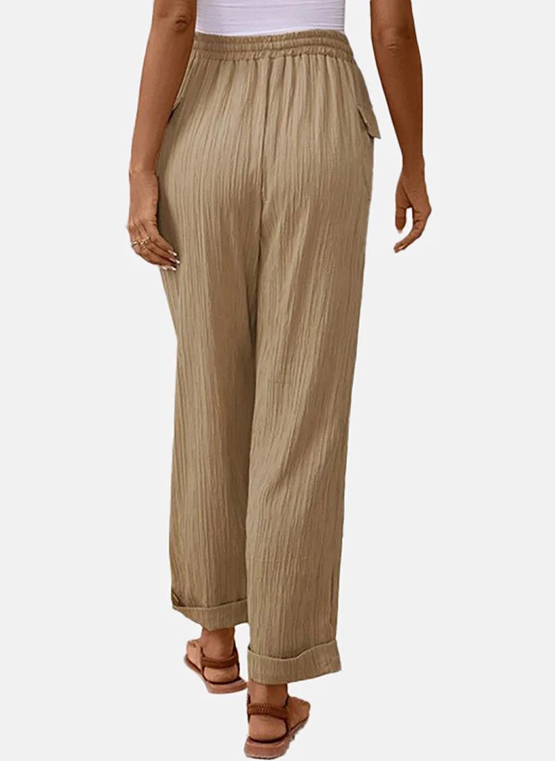 YUNIQEE Women Khaki Mid-Rise Peg Trousers