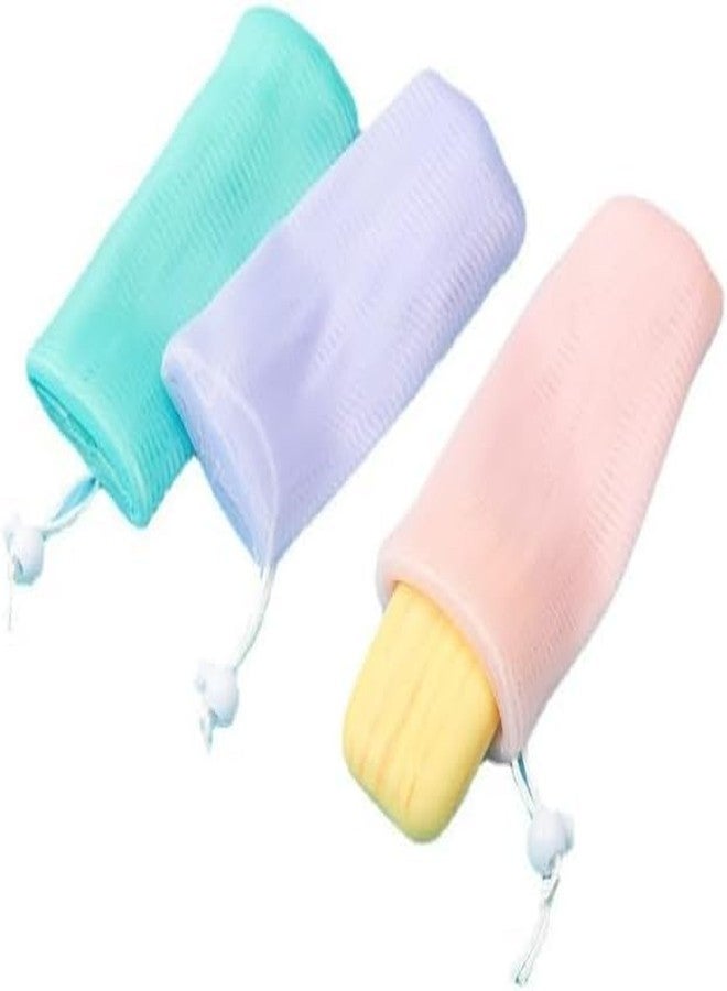 Sluswallow 6Pcs Multicolor Exfoliating Mesh Soap Pouch Bubble Foam Net Bag for Shower Saver Pouch Drawstring Foaming Net Soap Bag for Body Facial Cleaning Tool, 6 Colors Used Repeatedly Easy to Store,Cleansers - Image 5