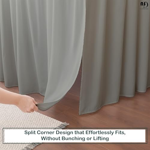 NON Sticky cotton Premium Microfiber Queen Ruffled Bed Skirt, 15” Drop with Split Corners, Soft Wrinkle Free Bedskirt with Platform, Solid Ligth Grey Dust Ruffle for 60" x 80" Mattress - Image 3