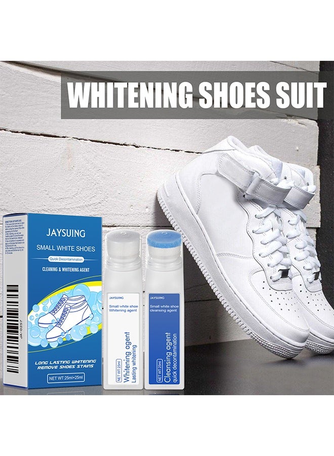 Jaysuing Small White Shoes Cleaning & Whitening Agent - Sneaker Cleaner Set, Waterless Foam Sneaker Cleaner Quick Clean Sneaker Cleaner, Suitable for White Shoe Cleaner, Suede, Boots, Canvas, PU, Fabric, etc.  - Image 2