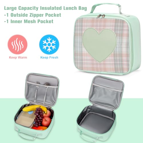 ACESAK Backpack for Girls - Bookbag Backpacks Schoolbag for Girls Kids Teen Women Casual Travel Daypacks - School Bag Elementary Middle School College Cute Backpack with Lunch Box (Green) - Image 4